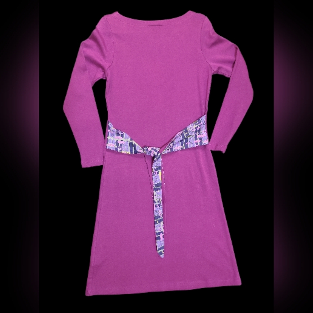 ETHOS 100% Organic Cotton  Magenta Long Sleeve Dress Size Large NWT - Picture 2 of 2